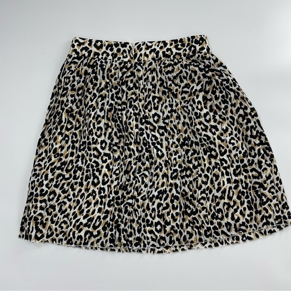 J.Crew Leopard Pleated Accordion Lined Skirt NWOT - Picture 6 of 11